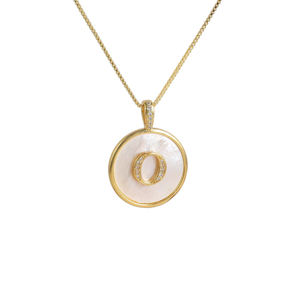 Gold Shell Initial Pendant Necklace