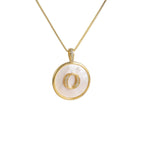 Gold Shell Initial Pendant Necklace