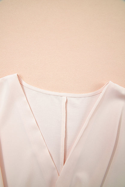 Wrap V-Neck Ruched Peplum Blouse
