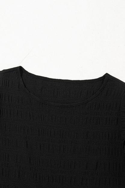 Textured Ruffle Sleeve Top