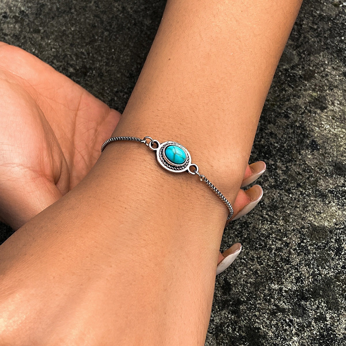Vintage Turquoise Pendant Bracelet