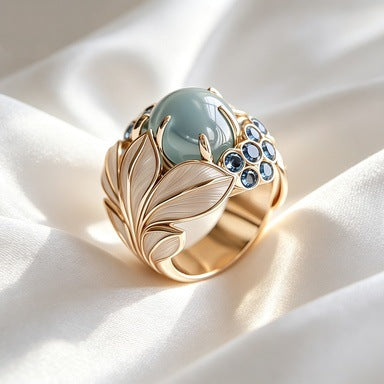 Vintage Botanical Statement Ring