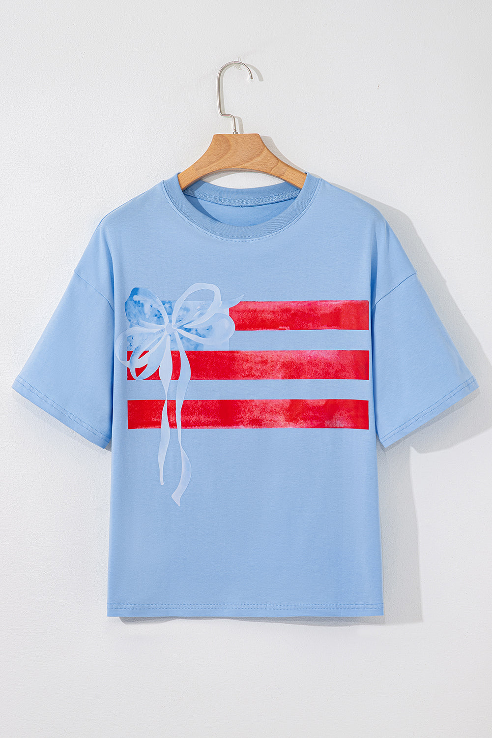 Flag Bow Crewneck Graphic Tee