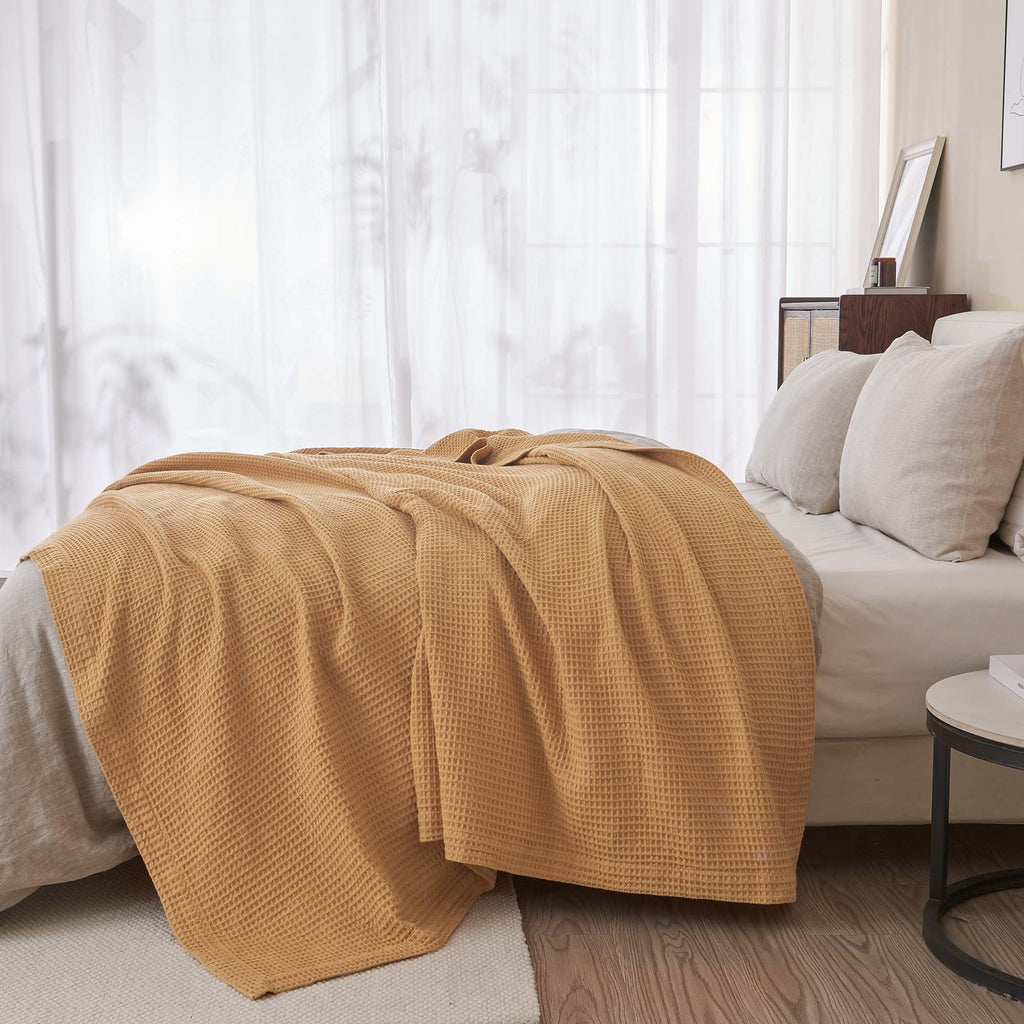 Mikala Cotton Waffle Weave Blanket