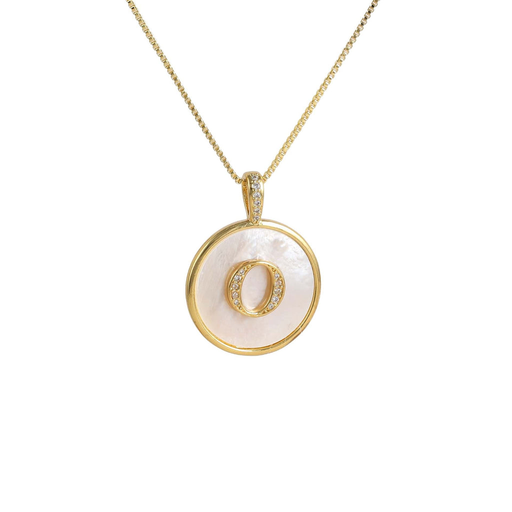 Gold Shell Initial Pendant Necklace