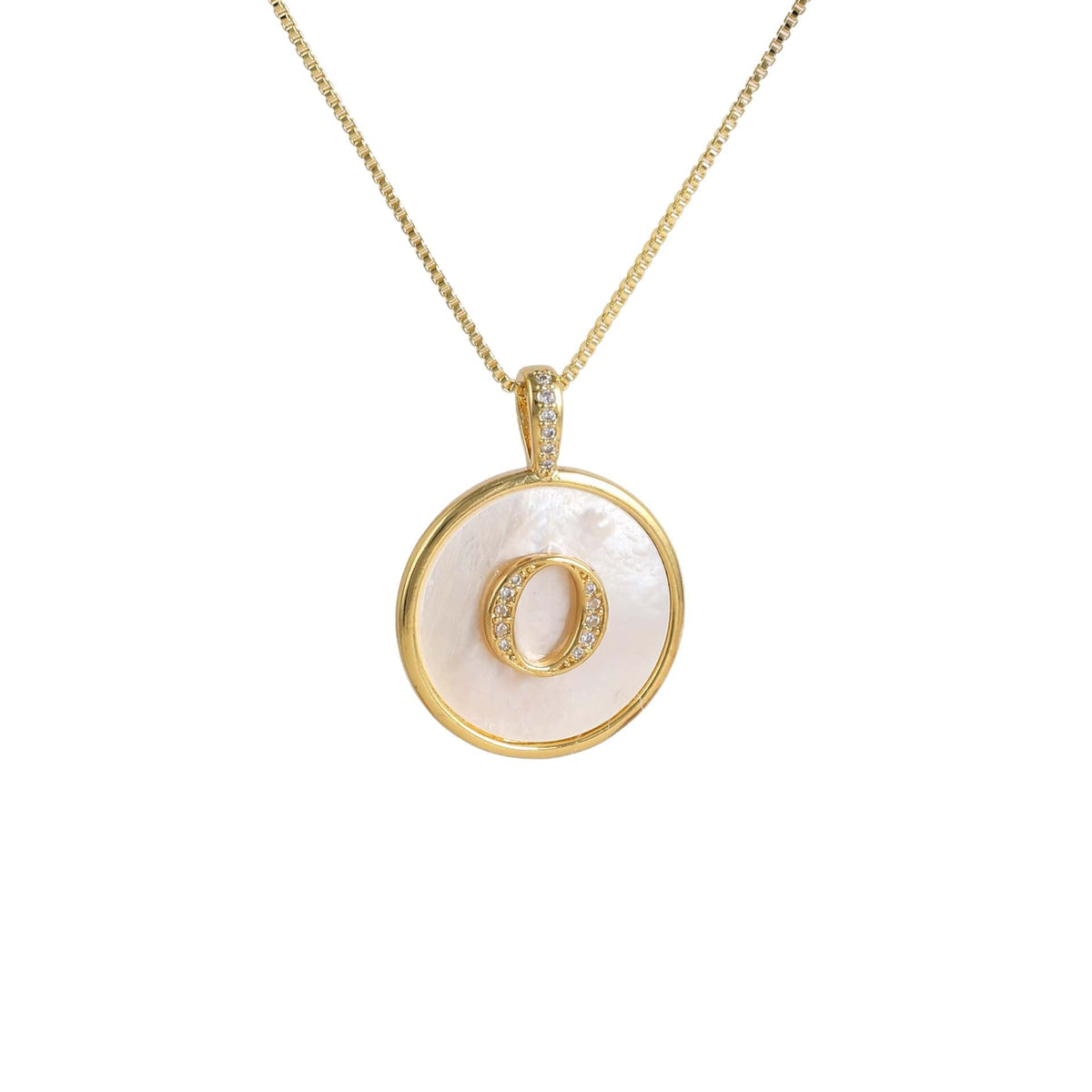 Gold Shell Initial Pendant Necklace