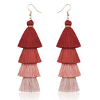 Tiered Tassel Statement Earrings