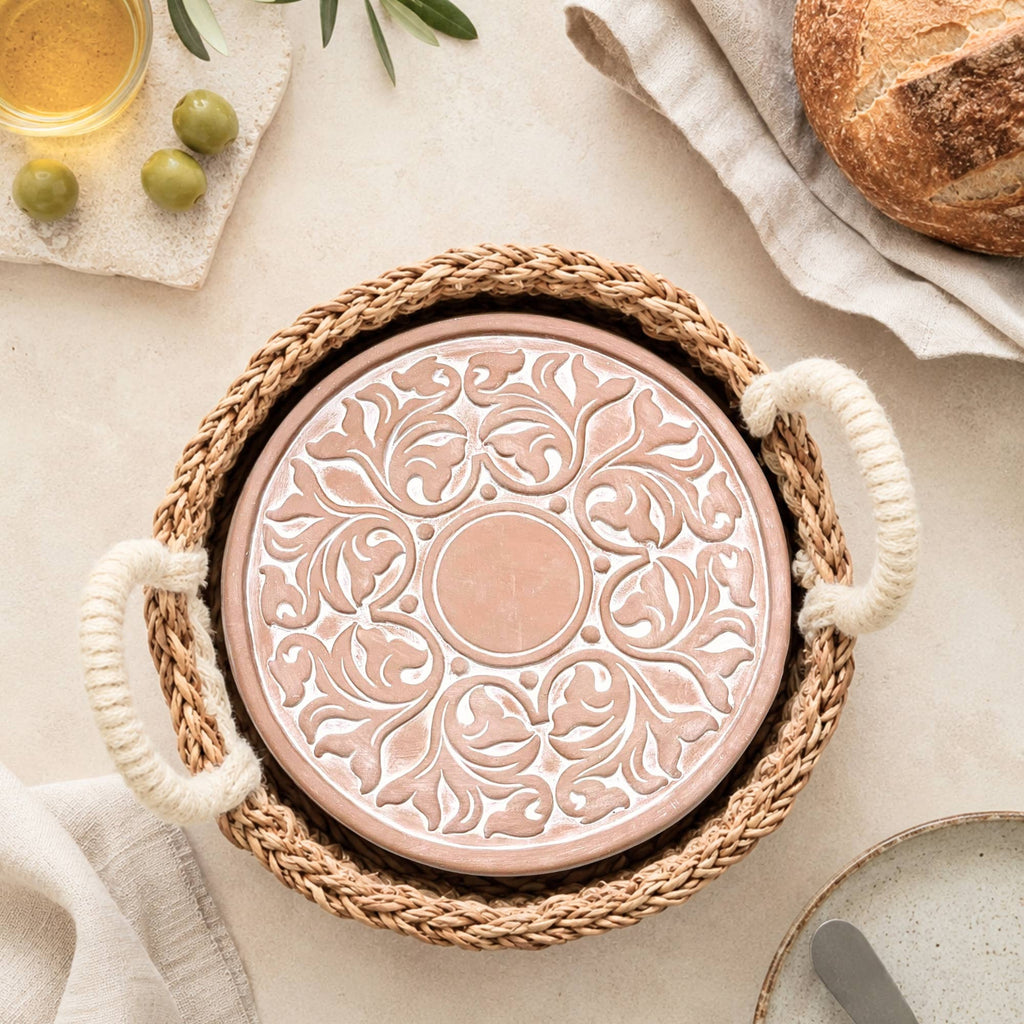 Vine Handmade Bread Warmer & Wicker Basket