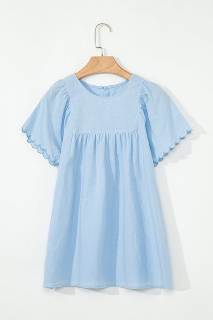 Scallop Embroidered Short Sleeve Top