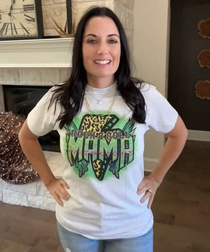 Rock & Roll Leopard Mama Graphic Tee