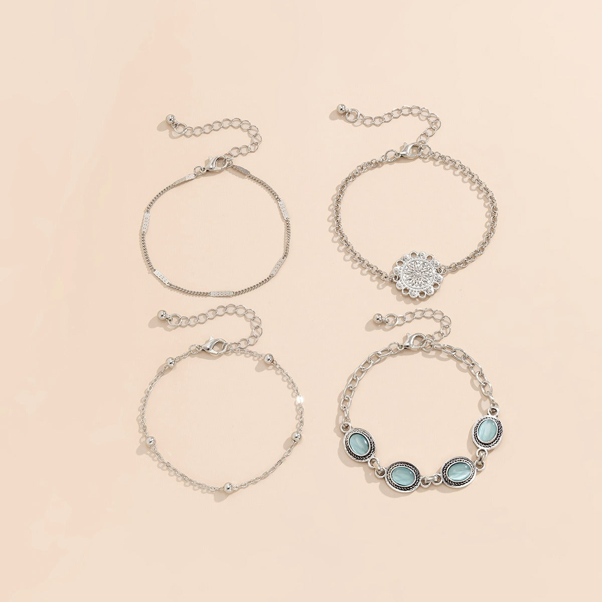 Vintage Cat’s Eye Floral Bracelet