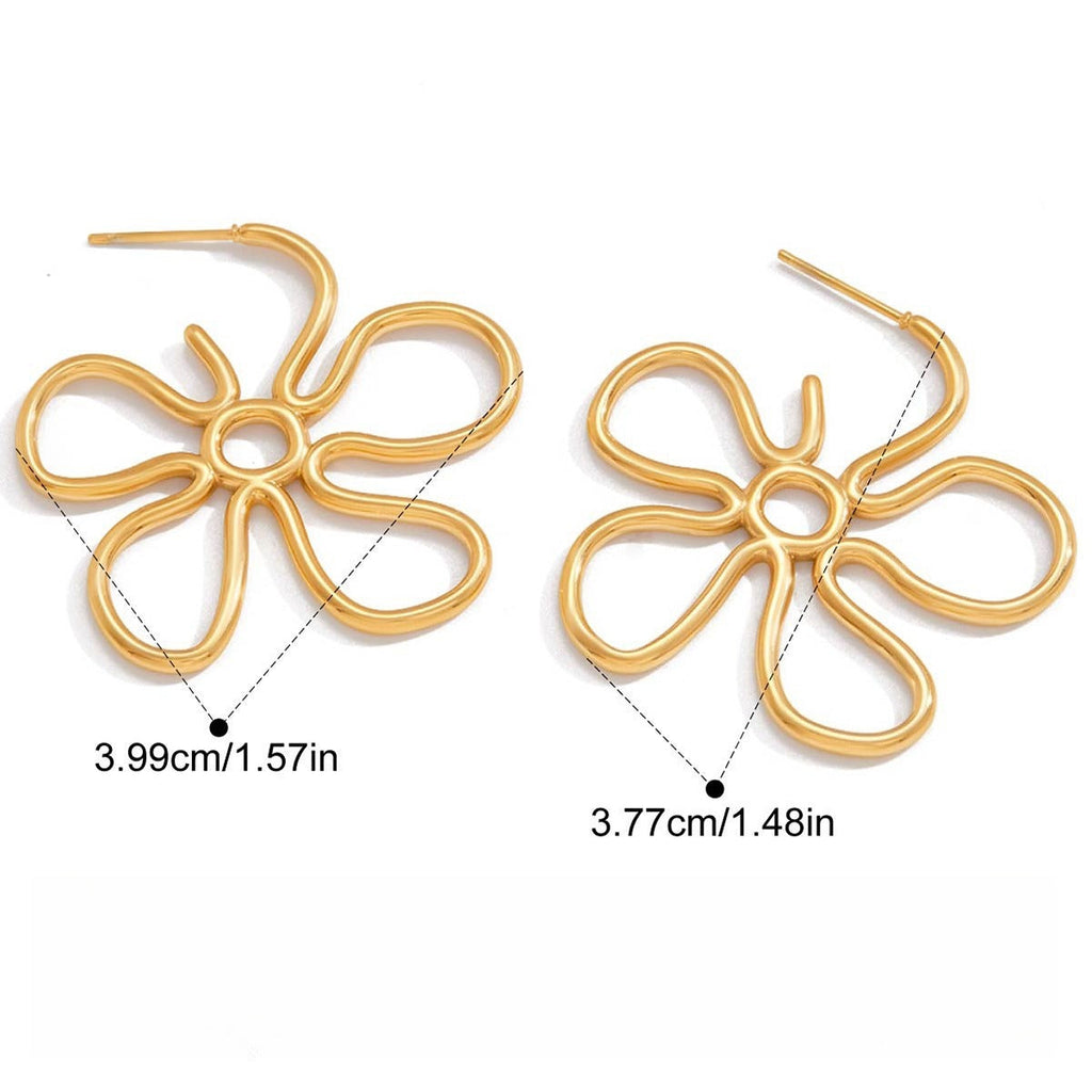 18K Gold-Tone Flower Earrings