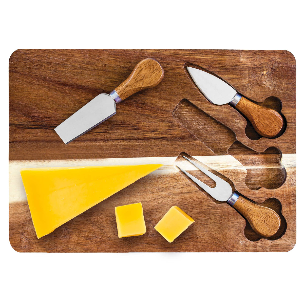 4-Pc. Wood Cheese Board & Cheese Tool Set