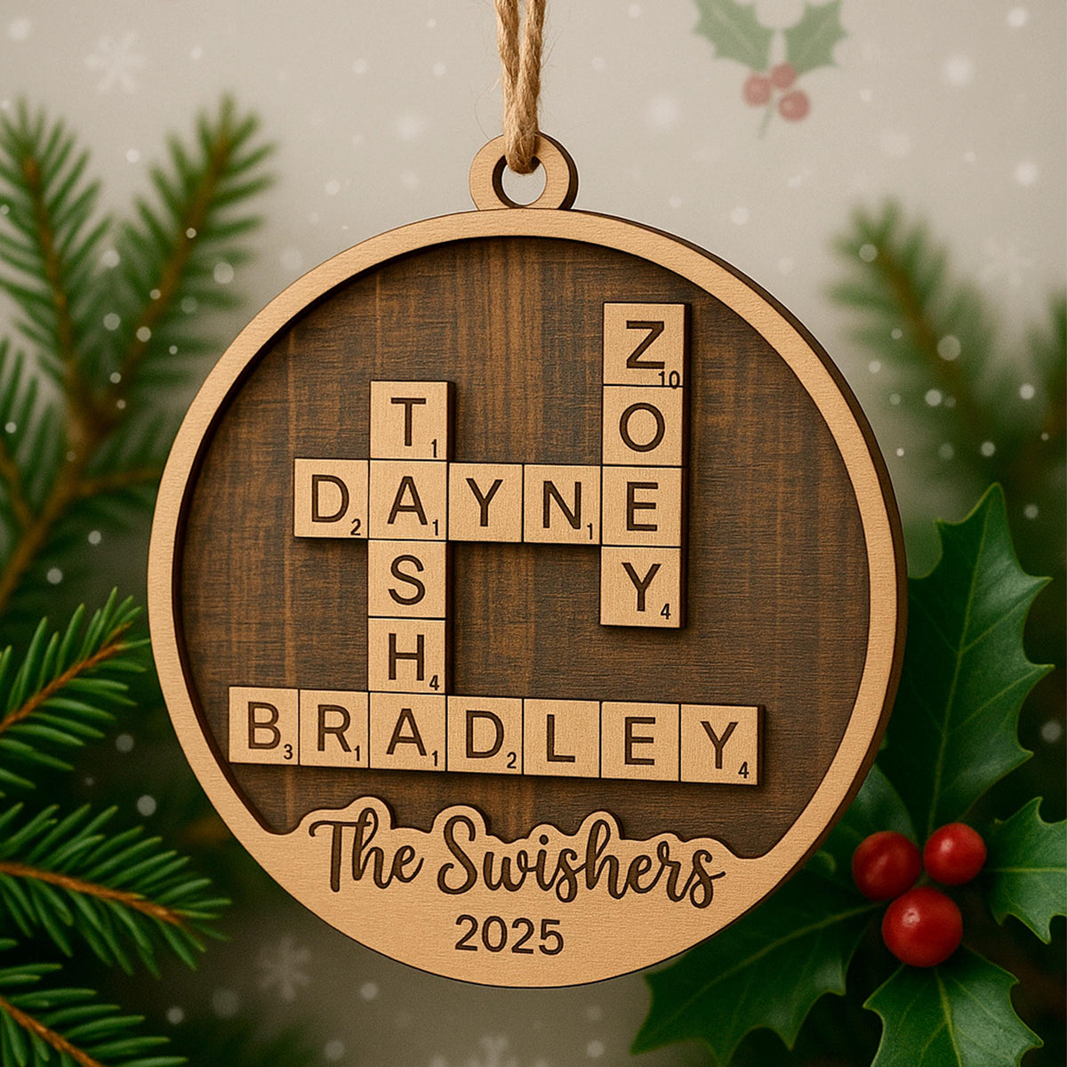 Personalized Family Name Puzzle Ornament