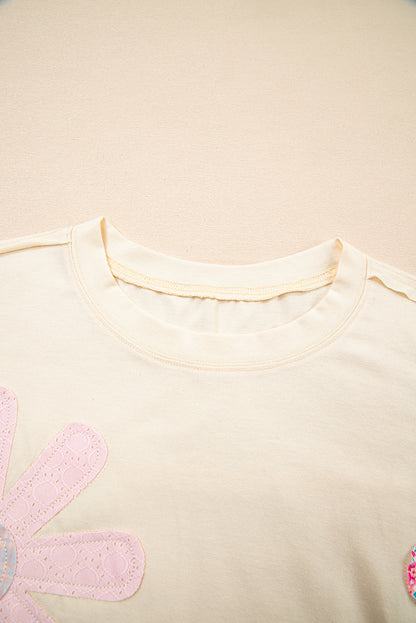 Flower Patchwork Reverse Seam Tee