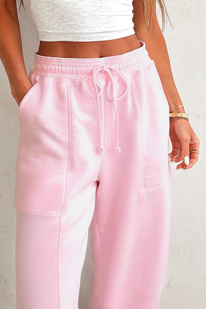 Solid Drawstring Waist Jogger Pants