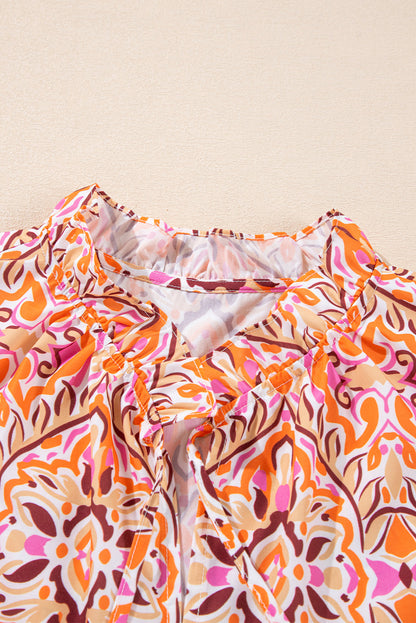 Abstract Long Sleeve Mini Dress