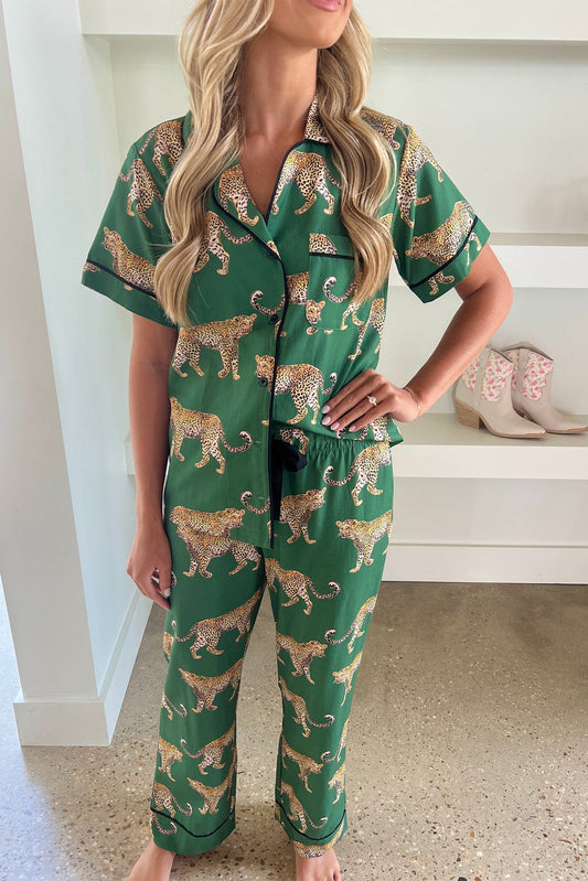 Cheetah Shirt & Pants Pajama Set