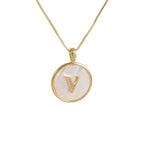Gold Shell Initial Pendant Necklace
