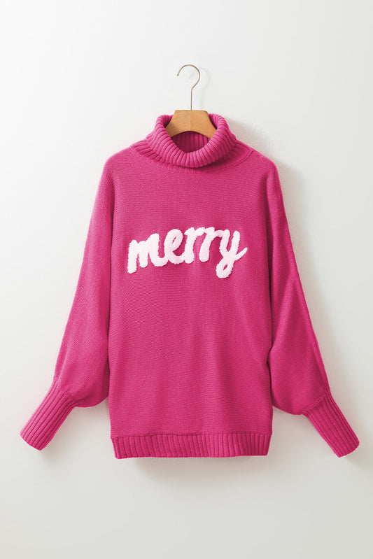 Merry Embroidered High Neck Sweater