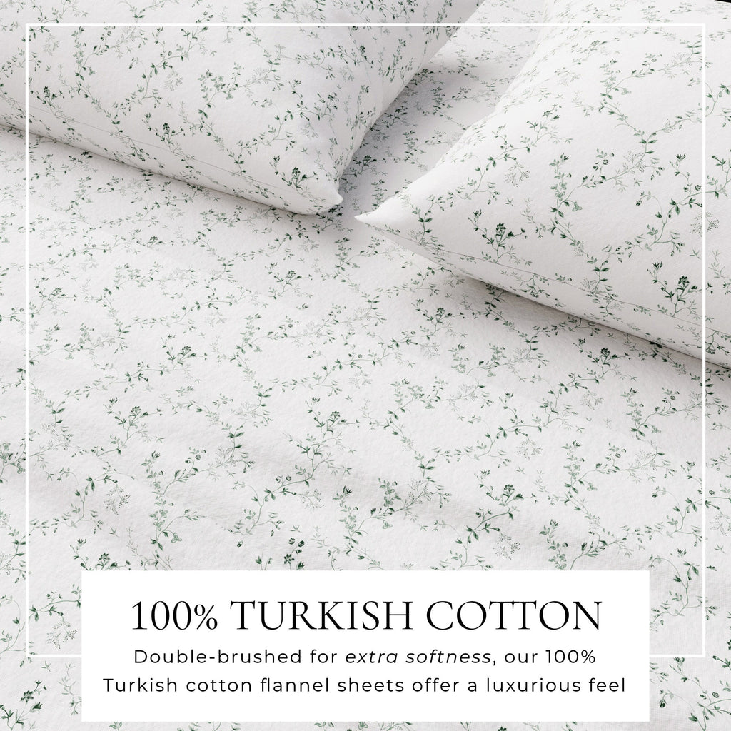 Turkish Cotton Flannel Sheet Set - Winter Floral Collection