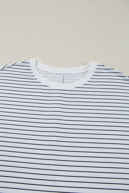 Stripe Ruffle Sleeve T-Shirt Dress