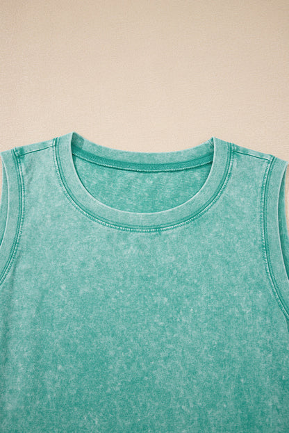 Mineral Wash Sleeveless Mini Dress