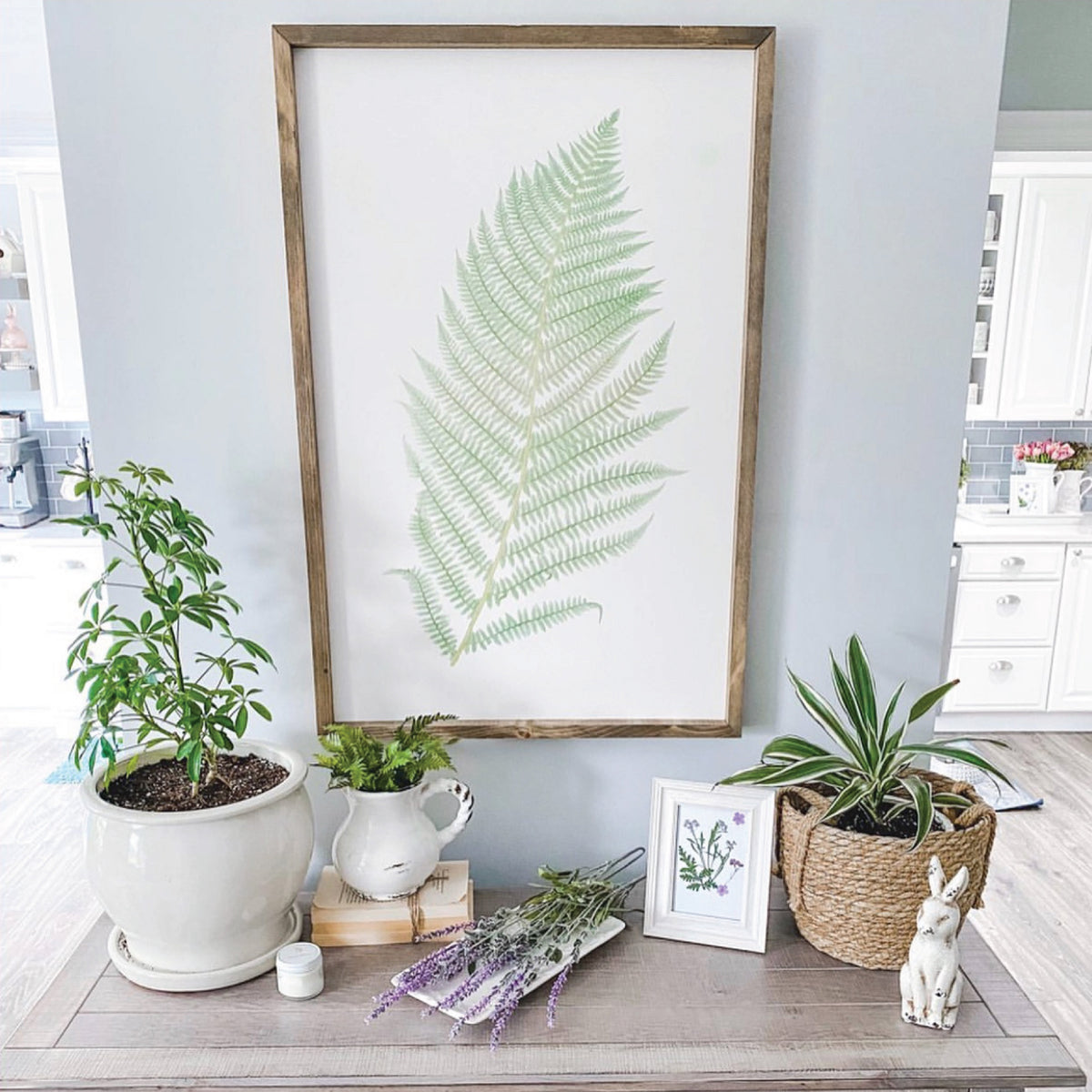 Green Fern Framed Art