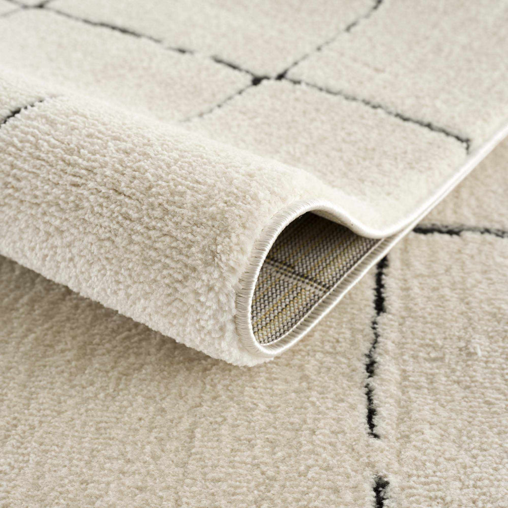 Koume Beige Maze Area Rug