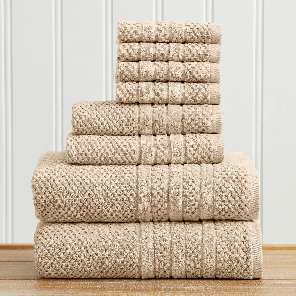 Giuliana Collection Checkered Jacquard Bath Towel Set