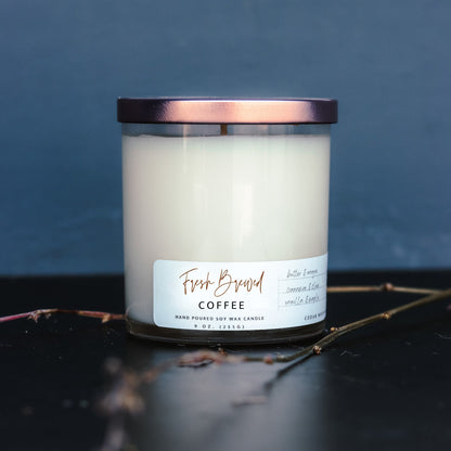 Fresh Brewed Coffee - 9 oz Whiskey Glass Candle