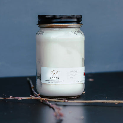 13 oz Mason Jar Soy Candle - Fruit Loops