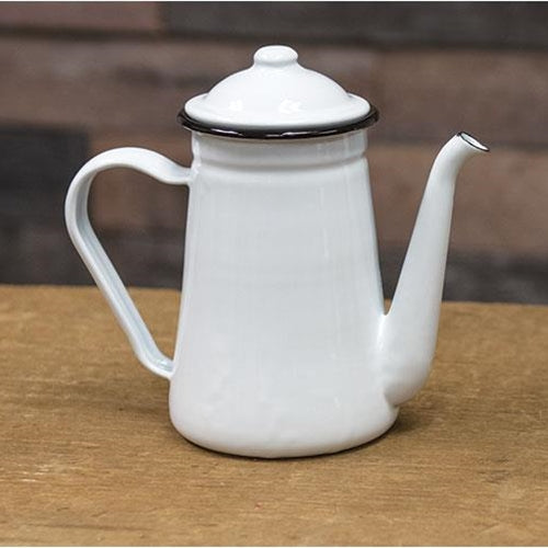 Black Rim Enamel Coffee Pot