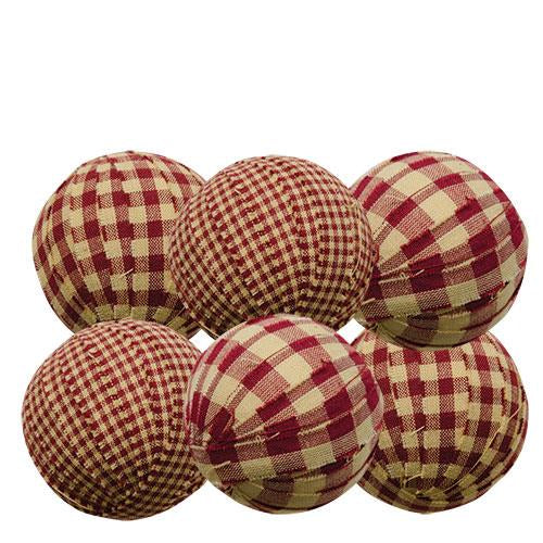 6/Set Burgundy Rag Balls 2.5"