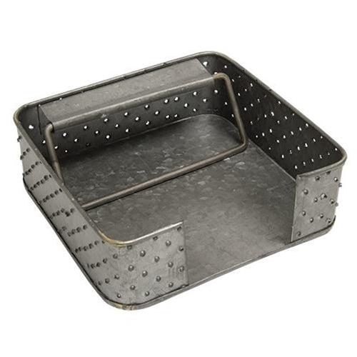 Galvanized Metal Grater Napkin Holder