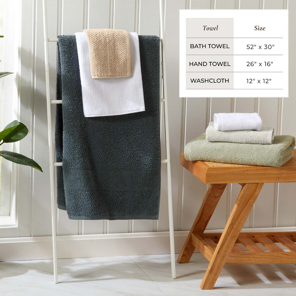 Marbella Collection Woven Texture Bath Towel Set by Great Bay Home