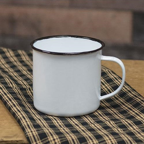 Black Rim Enamel Soup Mug