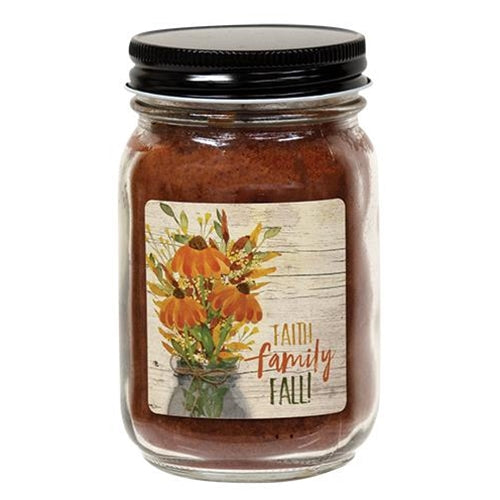 Faith Family Fall Pint Jar Candle Pumpkin Spice