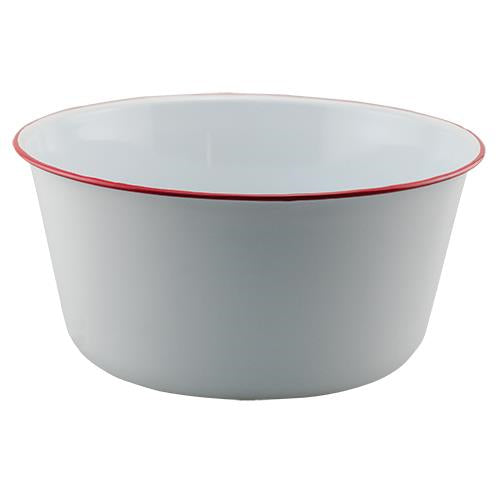 Red Rim Enamel Mixing Bowl