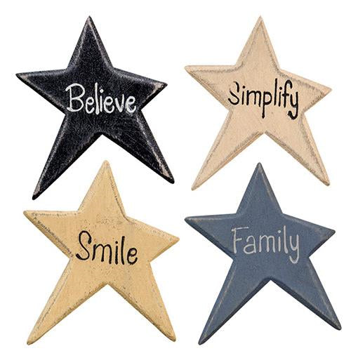 4/set Vintage Star Word Magnets