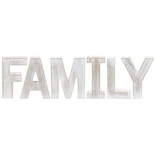 6/Set FAMILY Rustic White Letters