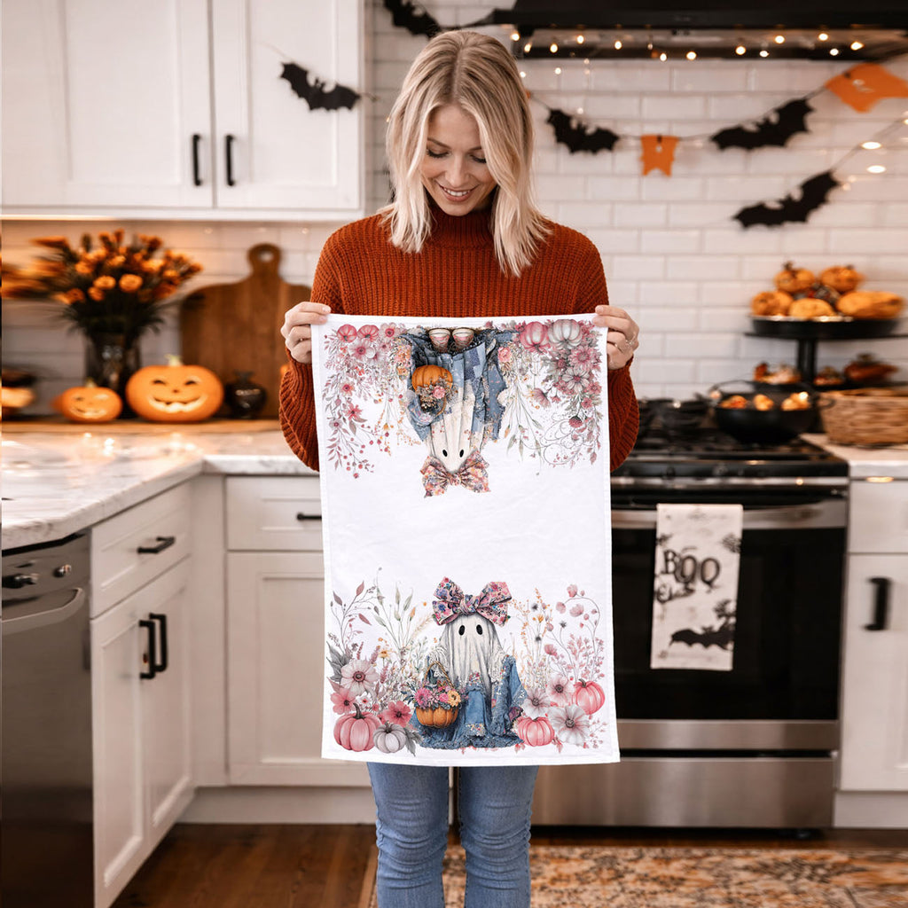 Floral Ghost Kitchen Towel