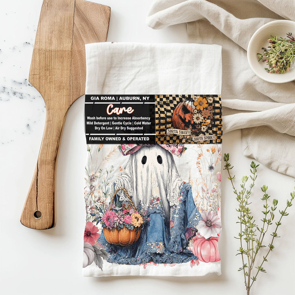 Floral Ghost Kitchen Towel