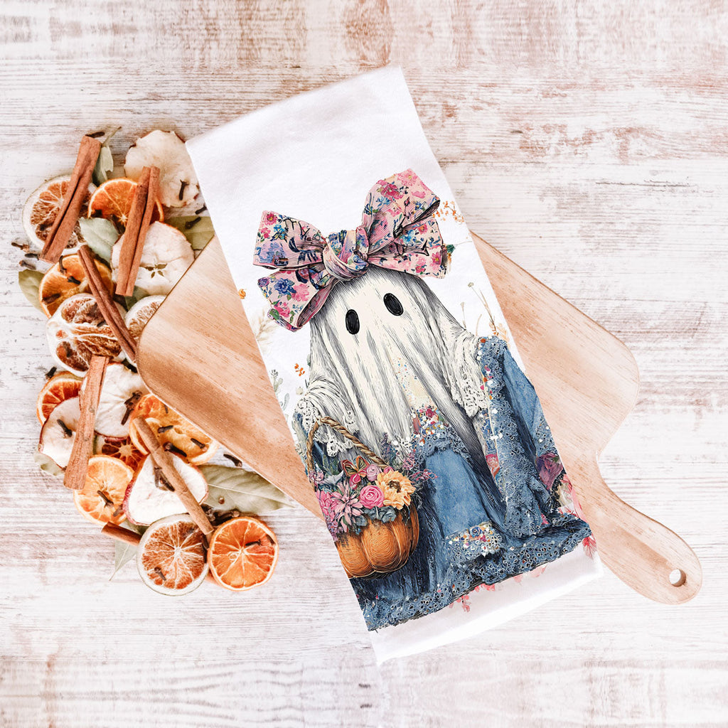 Floral Ghost Kitchen Towel