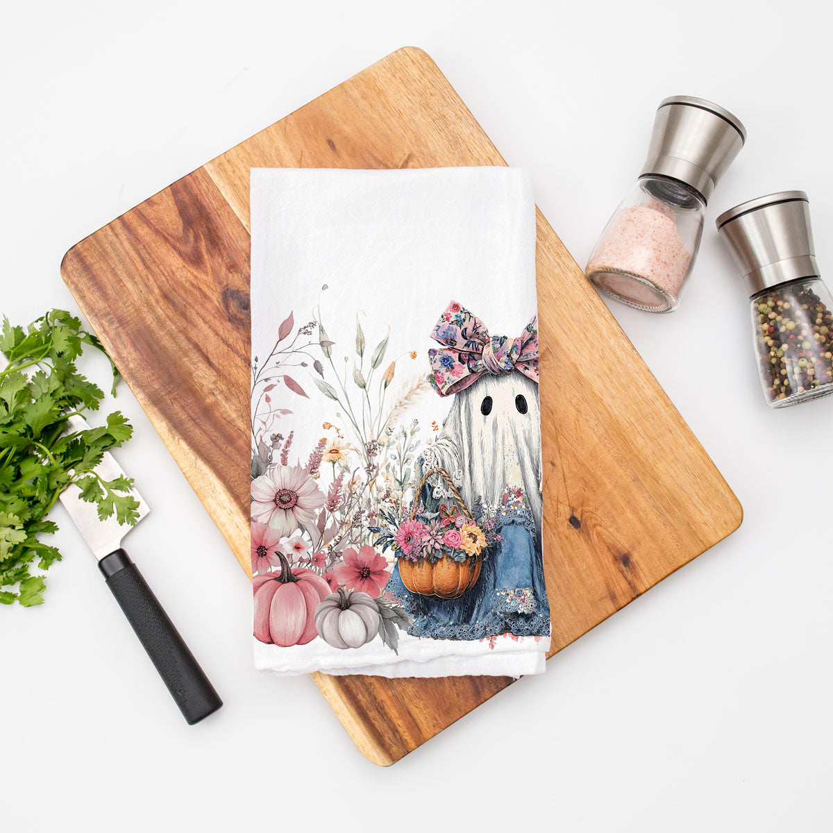 Floral Ghost Kitchen Towel