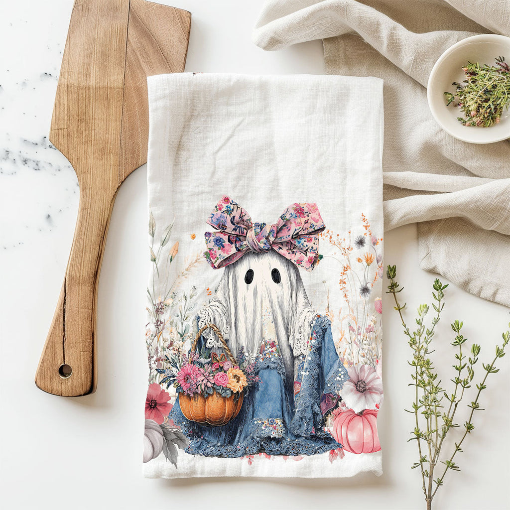 Floral Ghost Kitchen Towel
