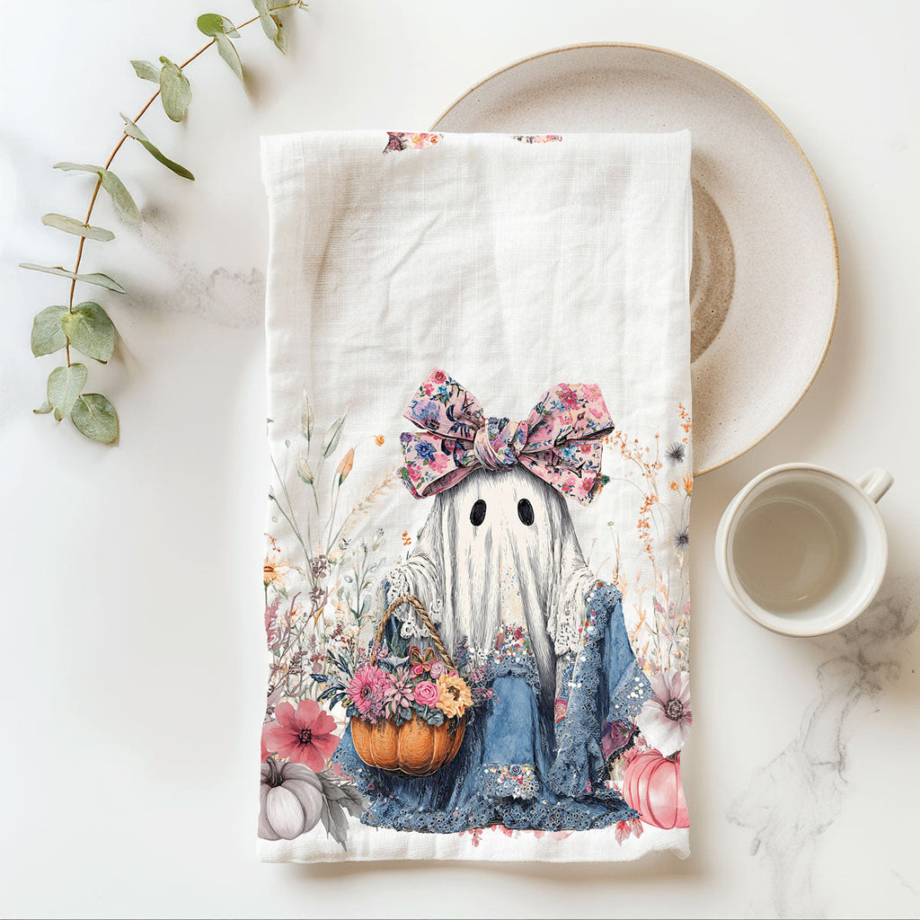 Floral Ghost Kitchen Towel