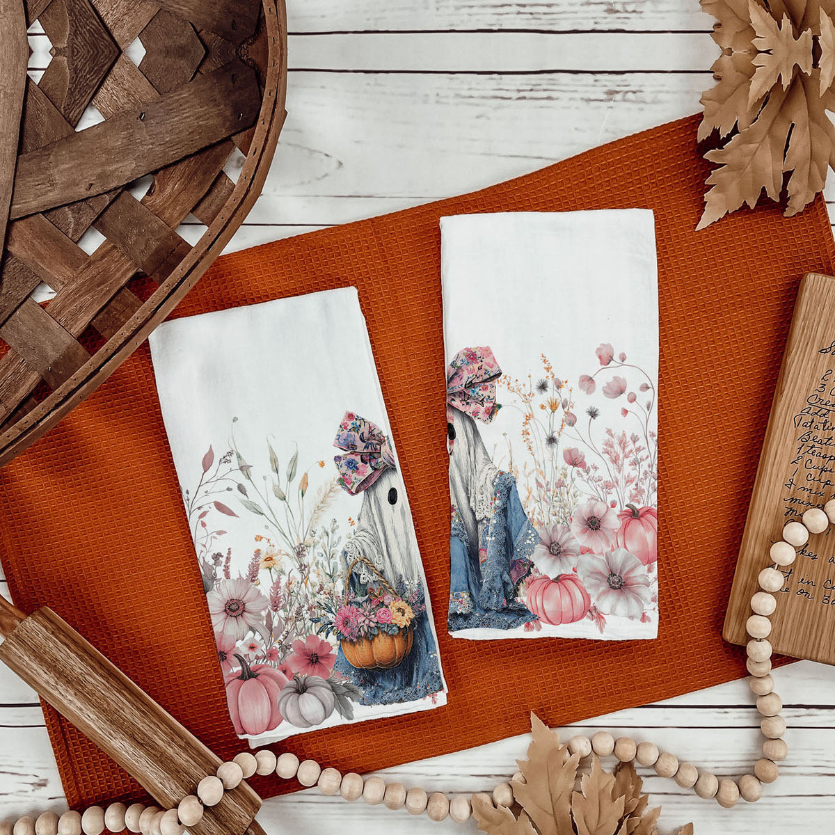 Floral Ghost Kitchen Towel