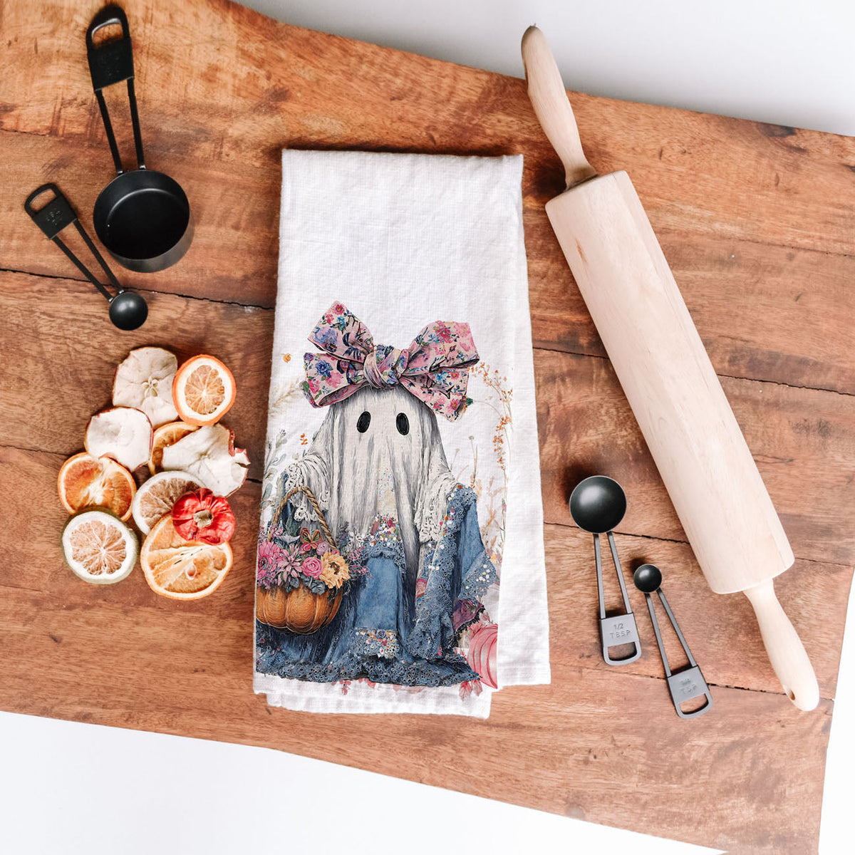 Floral Ghost Kitchen Towel