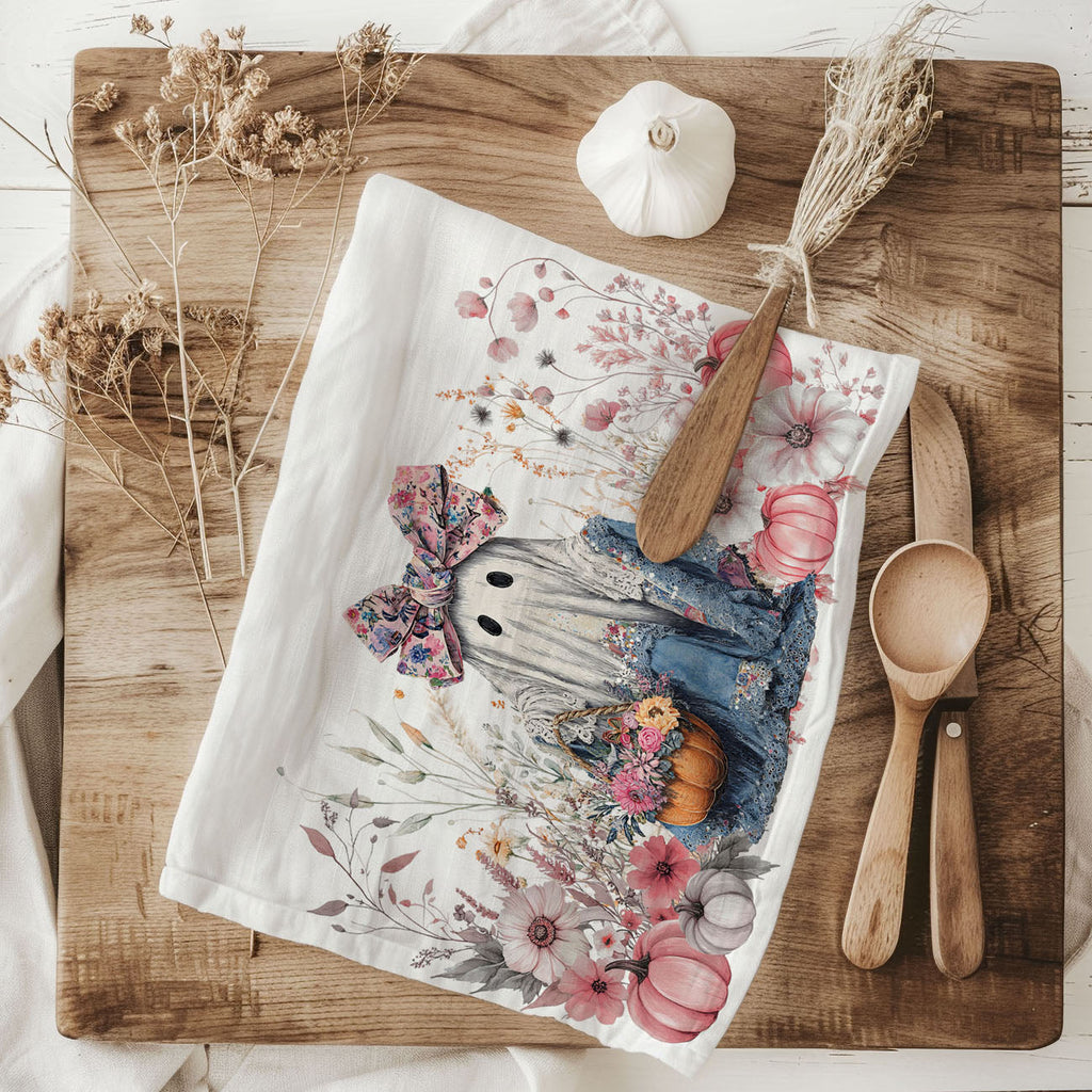 Floral Ghost Kitchen Towel